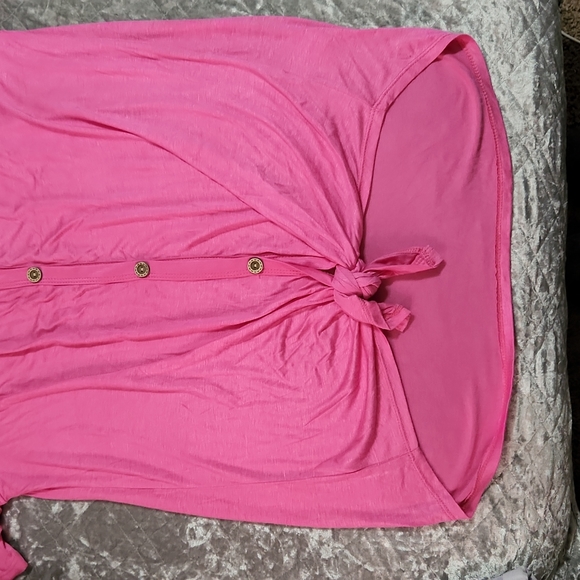 Vici Dolls Fantastic Fawn Short Flutter Sleeve Tie Top - Picture 4 of 5